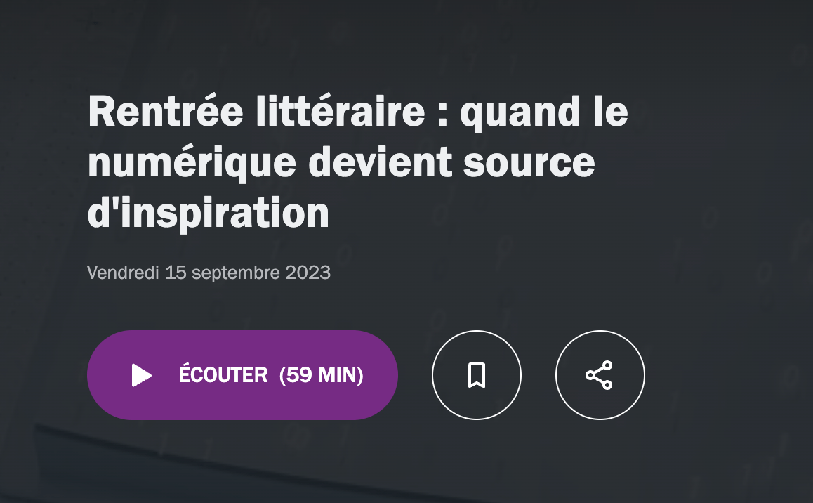 Interview dans Le Meilleur des Mondes (France&nbsp;Culture)